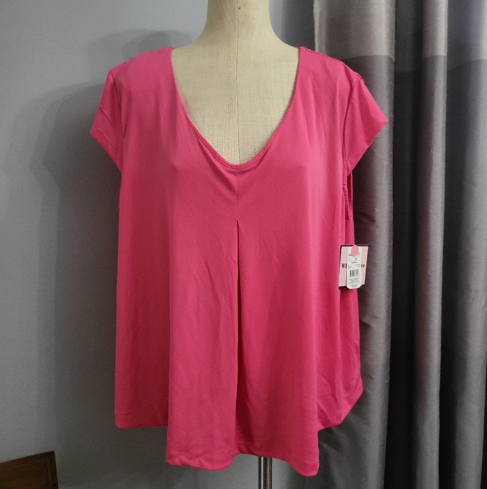 Pink Cap Sleeve Relaxed Blouse
